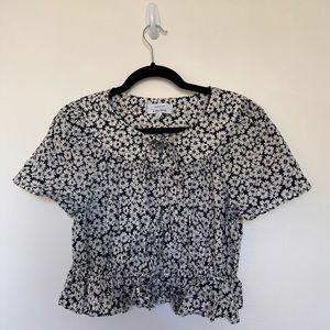 & Other Stories Floral Blouse with Tie Detail (Size 6)